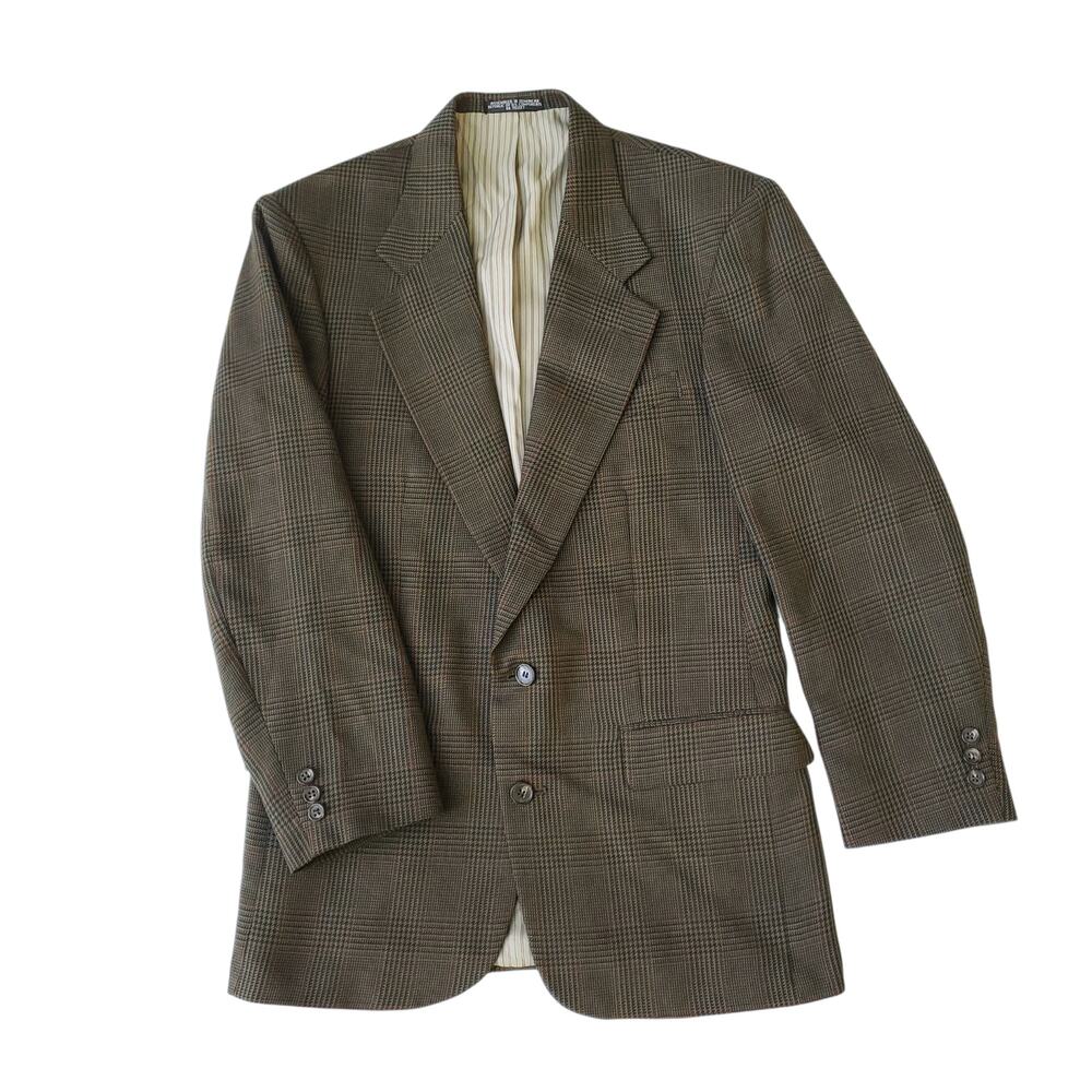 Hunting Horn Ivy Prep Glen Plaid Wool Blazer Jacket Sport Coat J Riggins 38R